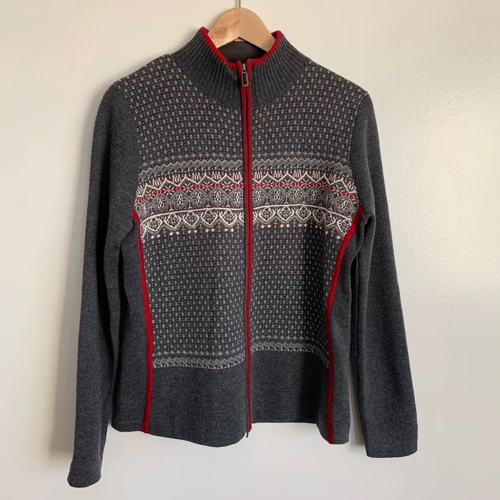 EDDIE BAUER EMBROIDERED 100% MERINO SKI SWEATER